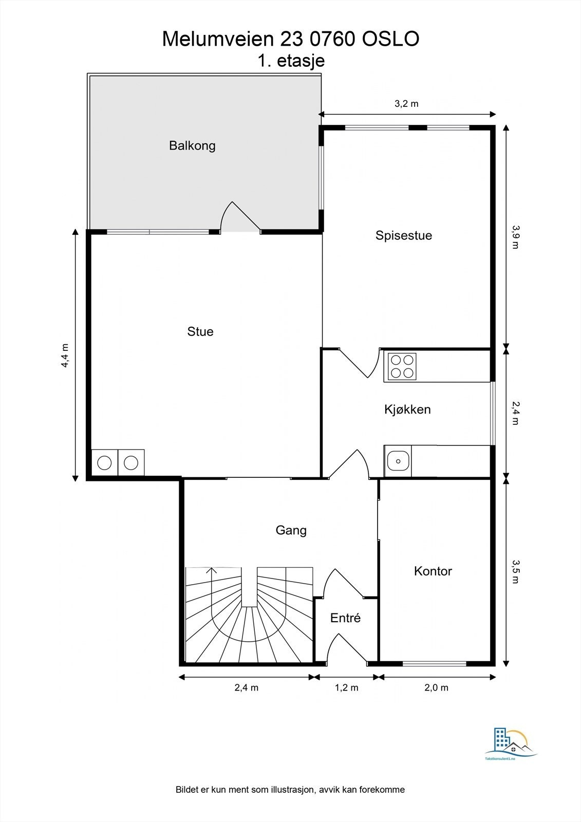 Plantegning 1. etasje Galleribilde