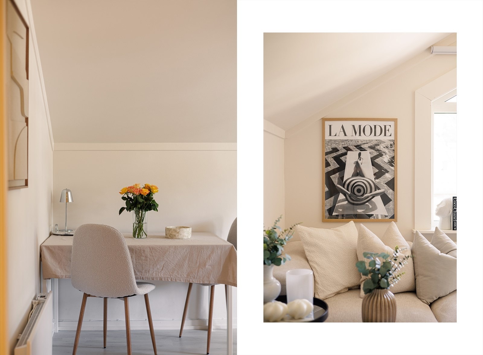 Leiligheten er enkel å innrede med soner for både avslapning og måltider. Galleribilde
