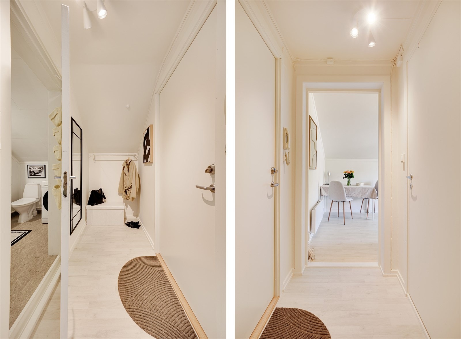 Fra inngangsdøren er det adkomst til badet, samt stue/kjøkken sonen i leiligheten. Galleribilde