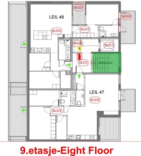 Plantegning leil 48 - 90 kvm 4-roms Galleribilde