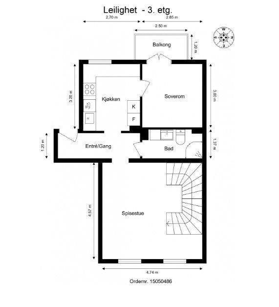 Plantegning 3. etasje Galleribilde