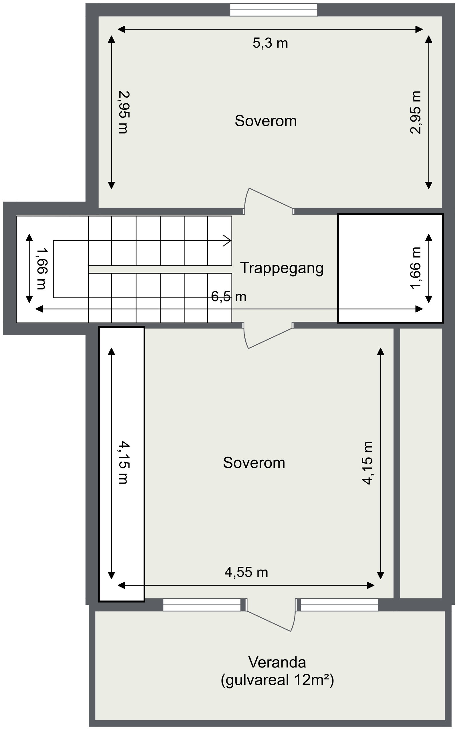 Plantegning Loftsetasjen. Galleribilde