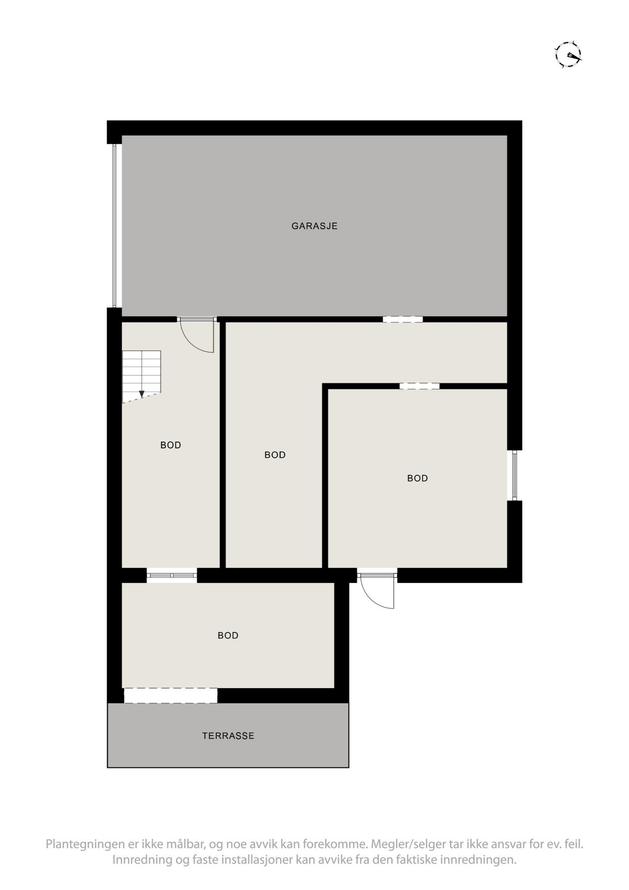 Plantegning av uthus/fjøs med carport - ikke garasje Galleribilde