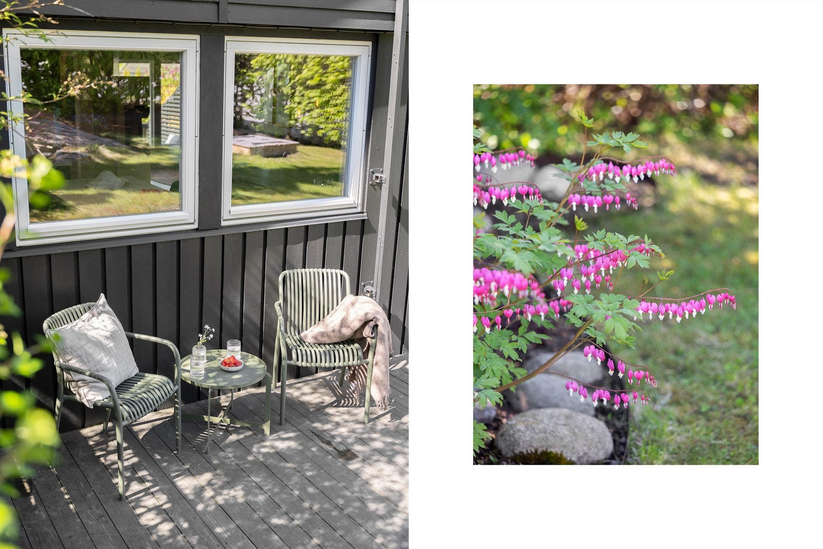 Detaljer fra hagen og den nordøst-vendte uteplassen. Galleribilde