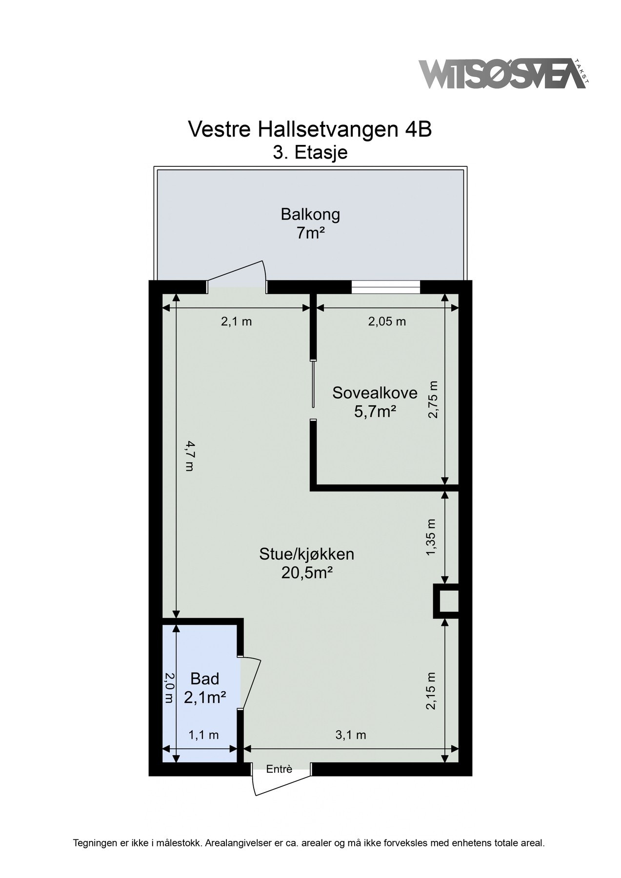 Planskisse fra takstmann. Galleribilde