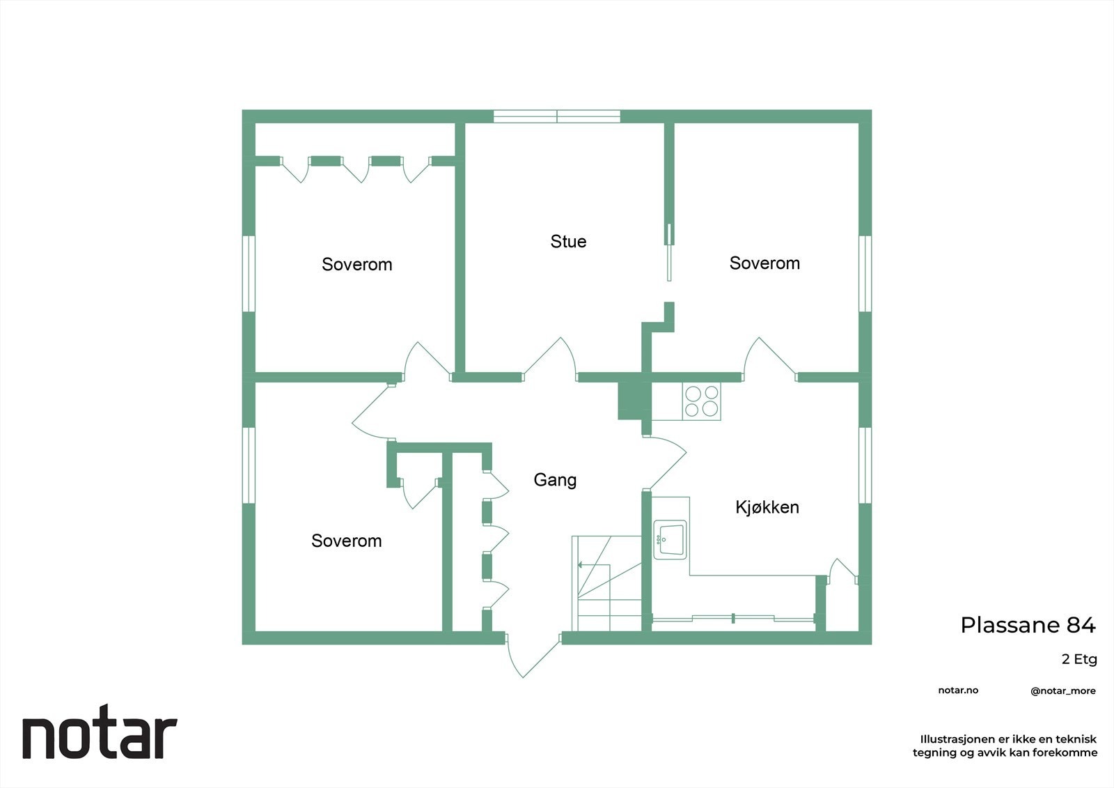 Plantegning Plassane 84 - Loft Galleribilde