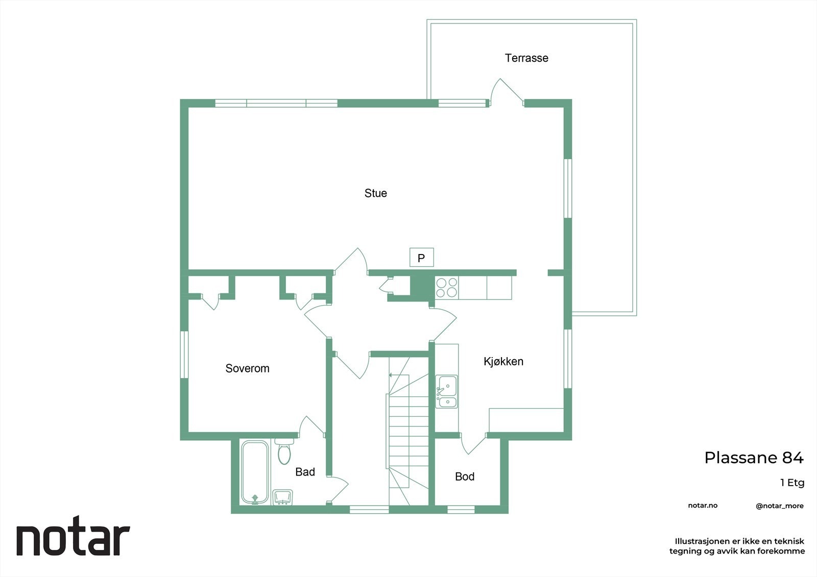 Plantegning Plassane 84 - Hovedetasje Galleribilde