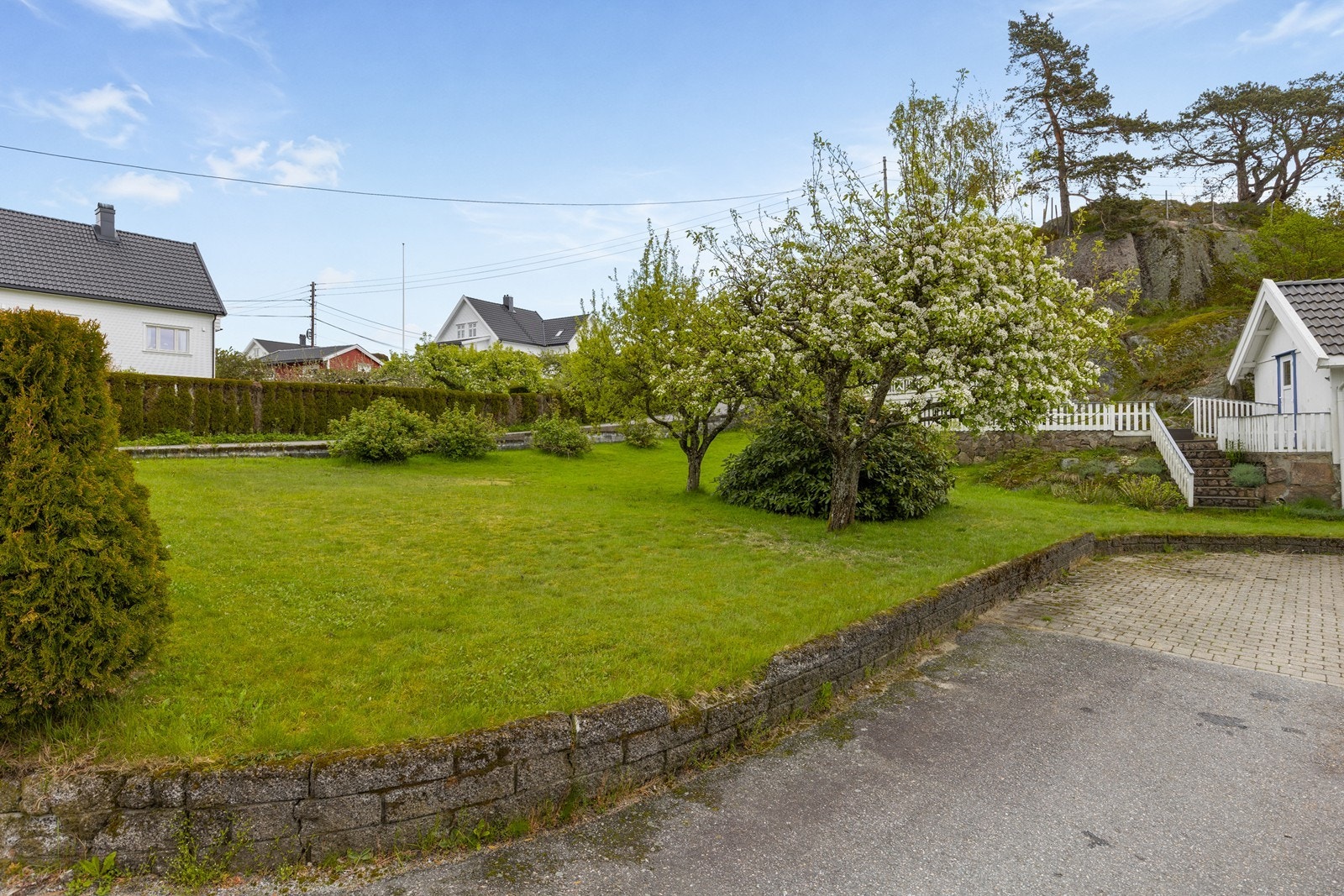 Stor, frodig hage med terrasse og meget gode solforhold. Galleribilde