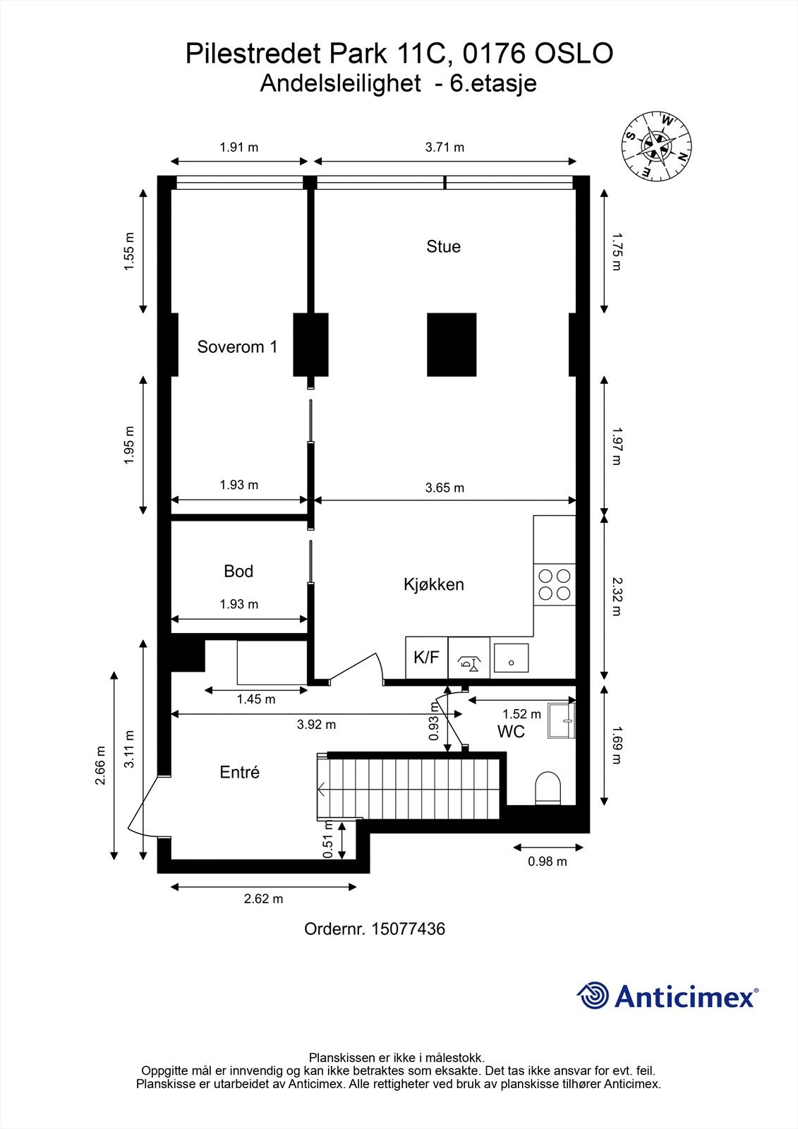 Plantegning - hovedetasje. Galleribilde