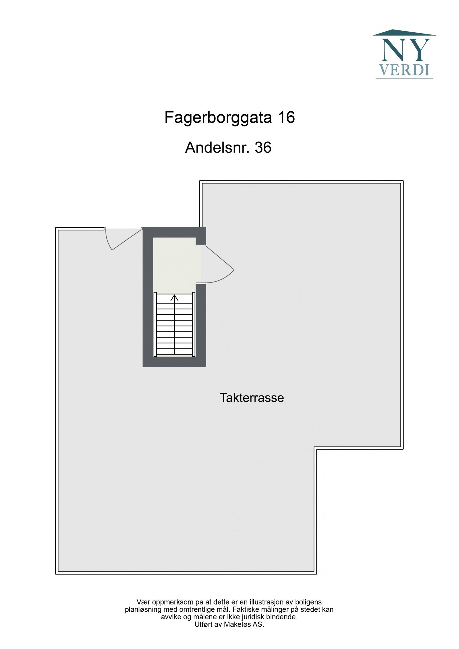 Privat takterrasse på ca. 45m² Galleribilde