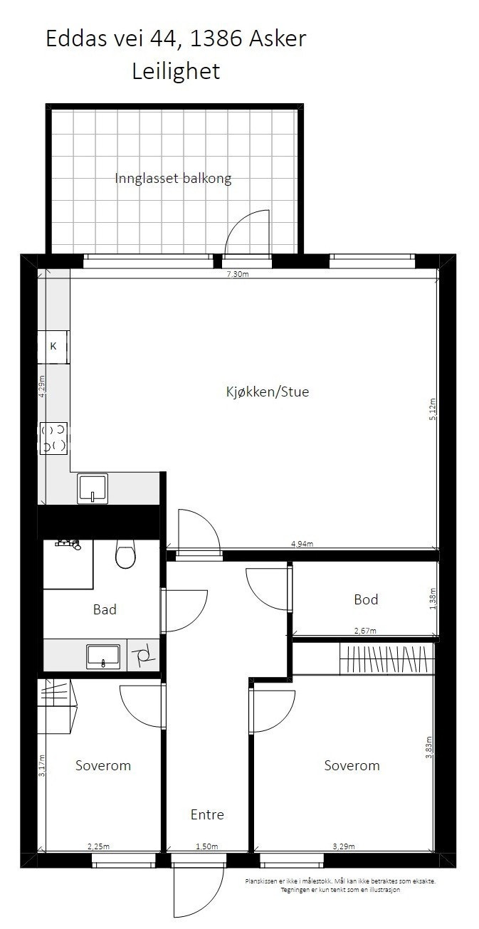Plantegning Eddas vei 44 - 2 etg. Galleribilde