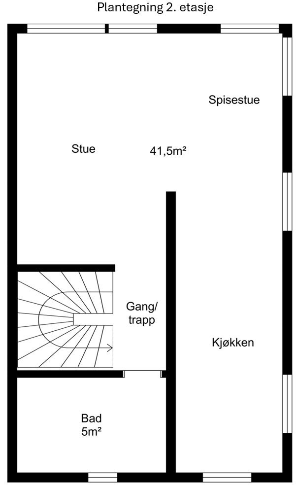 Plantegning 2.etasje Galleribilde