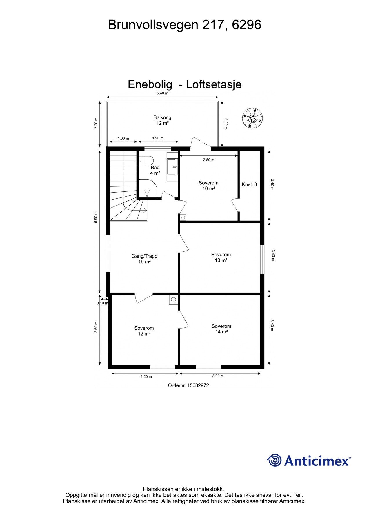 Planskisse loftsetasje. Galleribilde