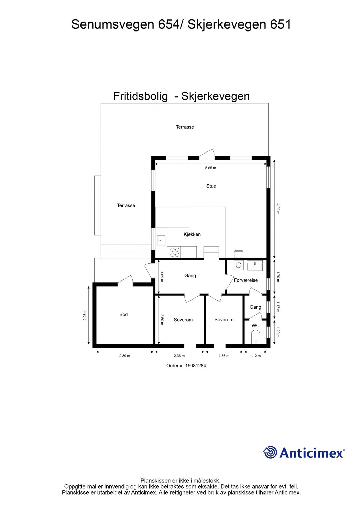 Plantegning over hytta Galleribilde