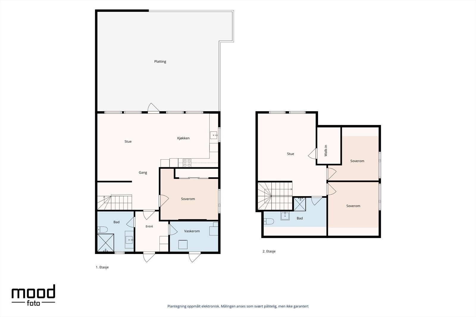 Boligen går over to plan og har en familievennlig planløsning med totalt tre soverom og stuer i begge etasjer. Galleribilde