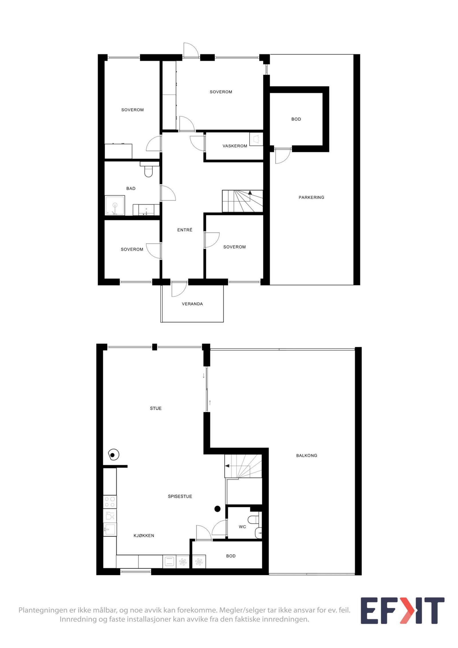 Plantegning 1 og 2 etg. Galleribilde