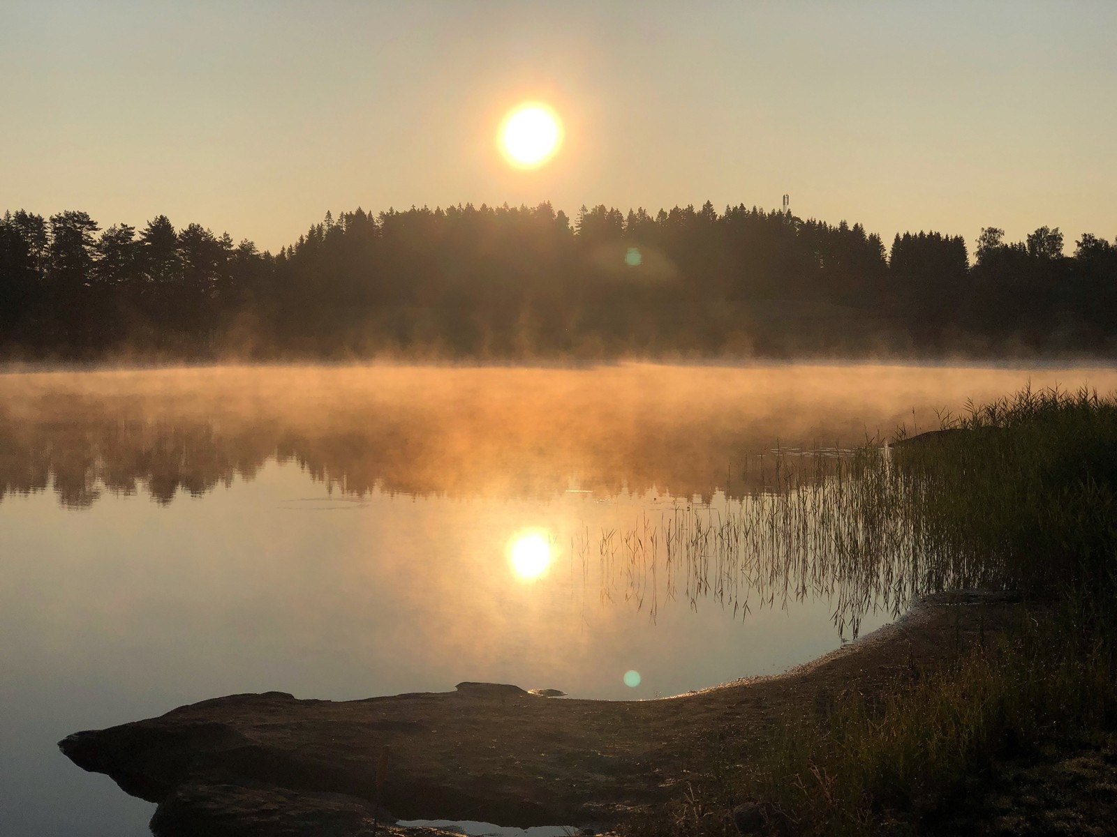Soloppgang ved Lundebyvannet - selgers eget bilde. Galleribilde