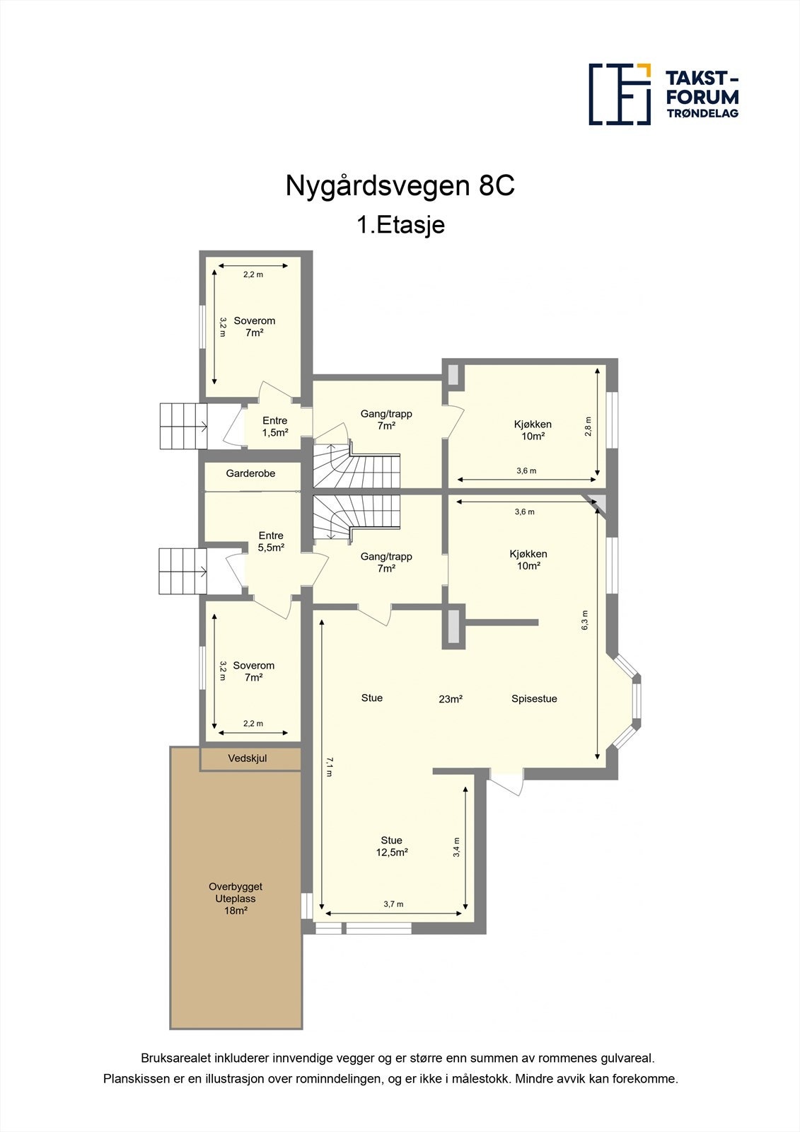 Planskisse første etasje Galleribilde