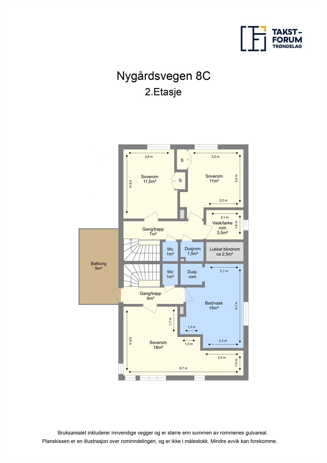 Planskisse andre etasje Galleribilde