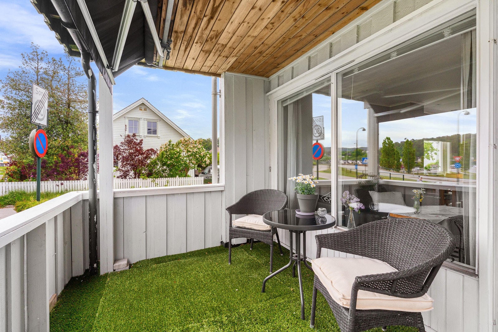 Terrassemarkise over verandaen Galleribilde