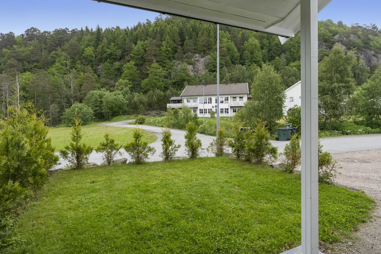 Hage med plen og hekk Galleribilde