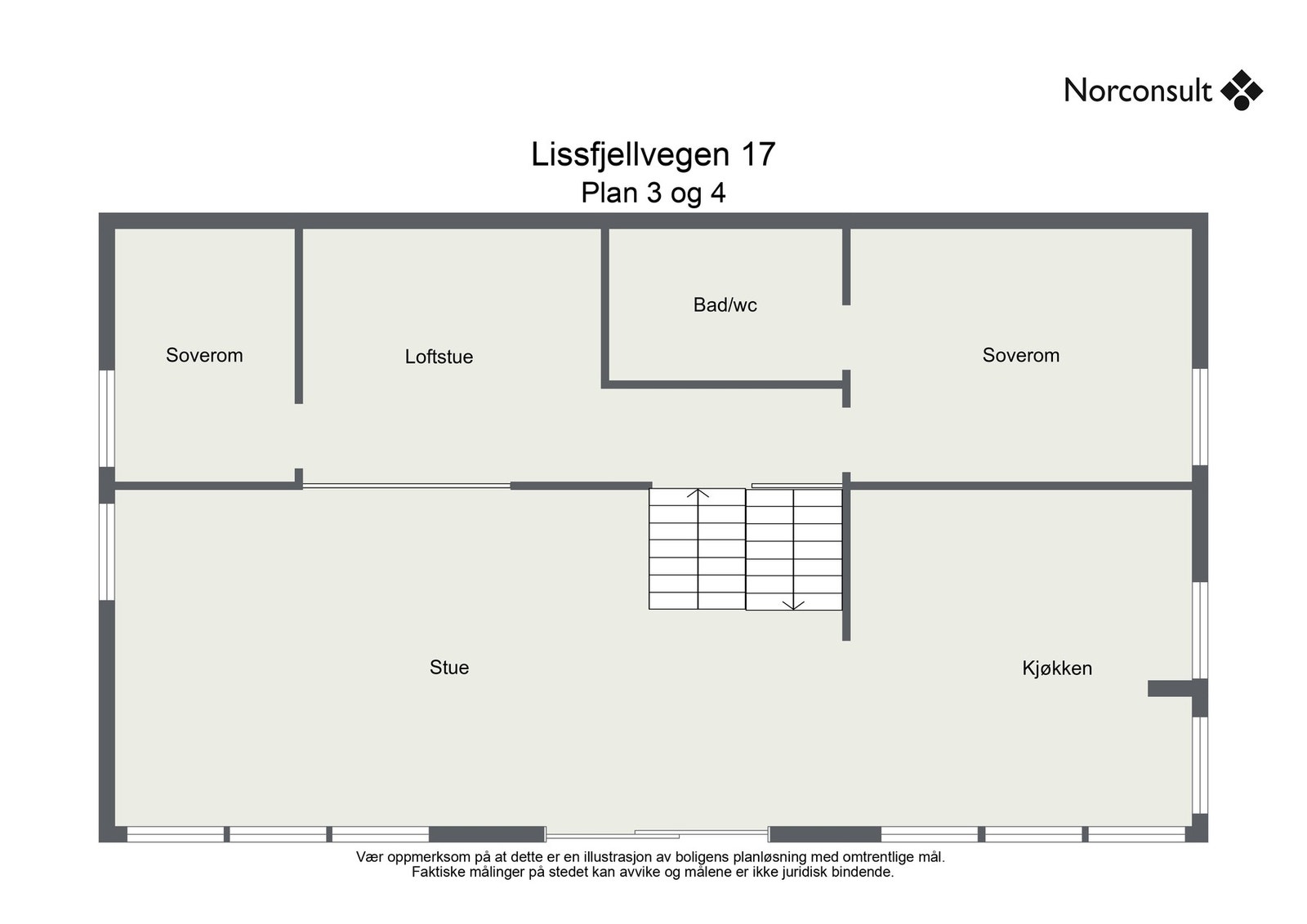 Planskisse for plan 3 og 4 Galleribilde