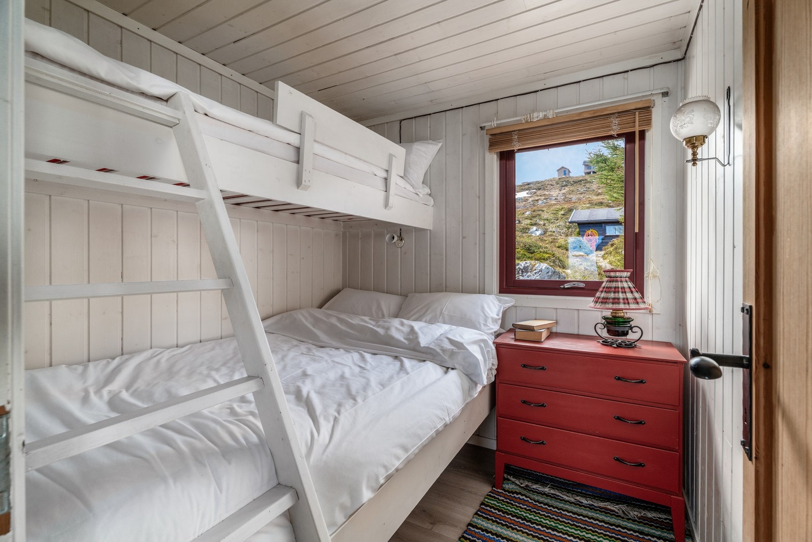 Det andre soverommet kan by på hele tre sengeplasser, og plass for ekstra innredning. Galleribilde