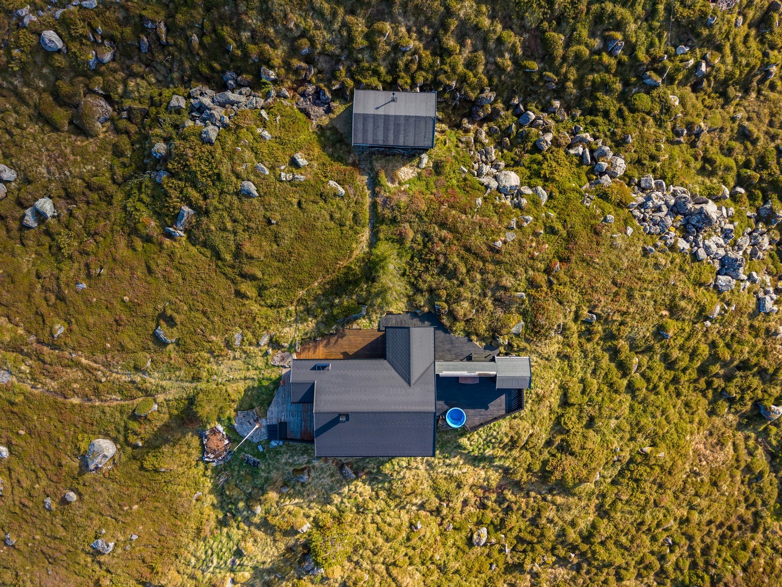 Eiendommen sett fra fugleperspektiv. Galleribilde