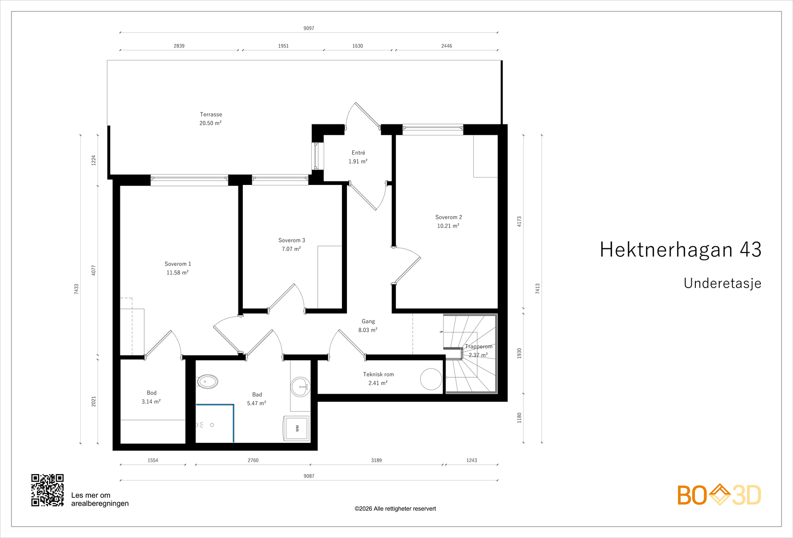 Plantegning til underetasje Galleribilde