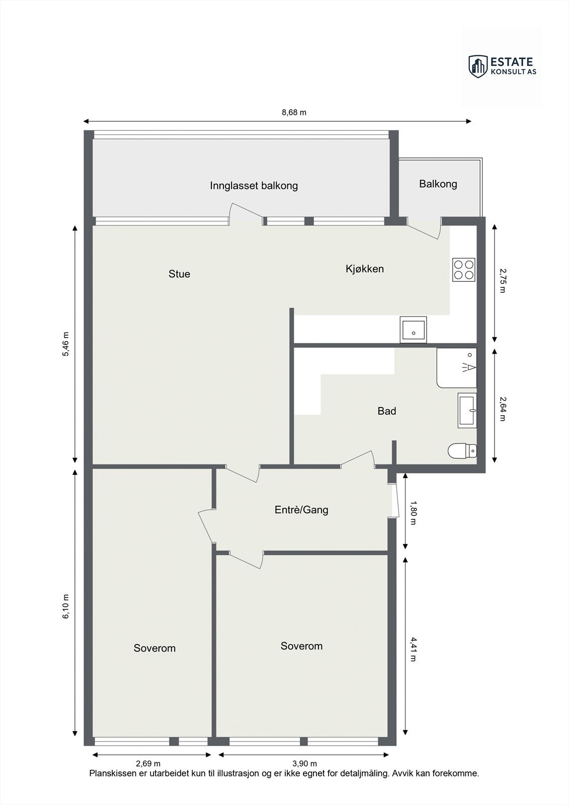 4. etasje - Plantegning Galleribilde