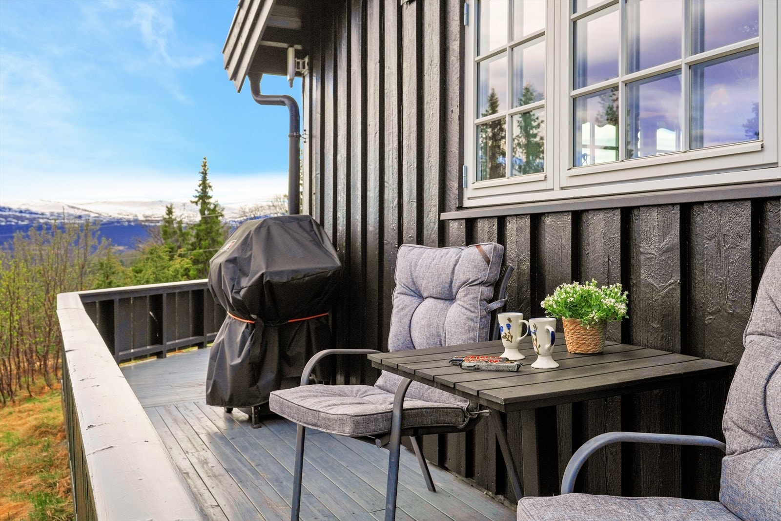 Uteplassen har god plass for både grill og sittegruppe. Galleribilde