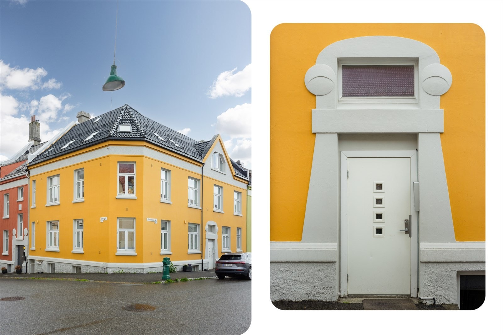 Allerede ved ankomst møtes du av et pent inngangsparti i klassisk stil som harmonerer godt med områdets karakter. Galleribilde