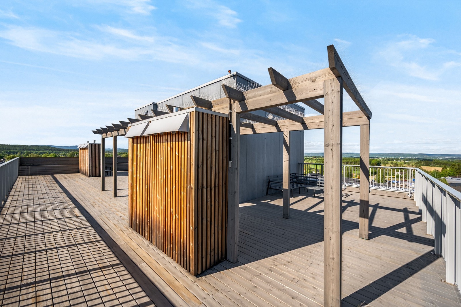 Her har du tilgang til solrike takterrasser i 6. og 7. etasje Galleribilde