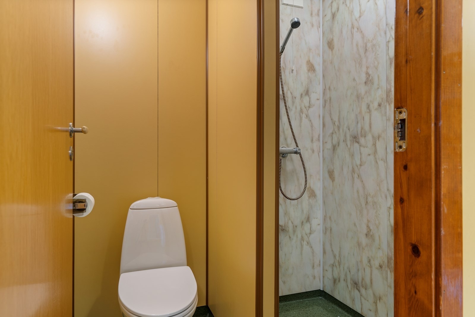 I underetasjen finnes også et våtrom med dusj og toalett. Galleribilde