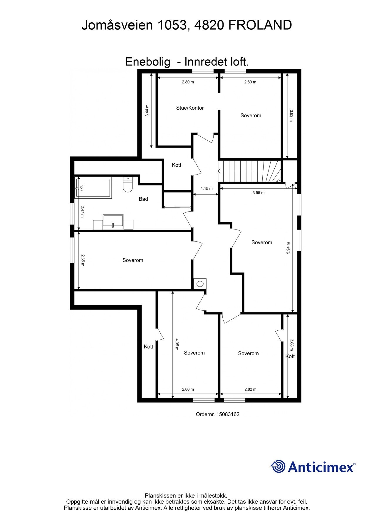 Plantegning loftsetasje. Galleribilde