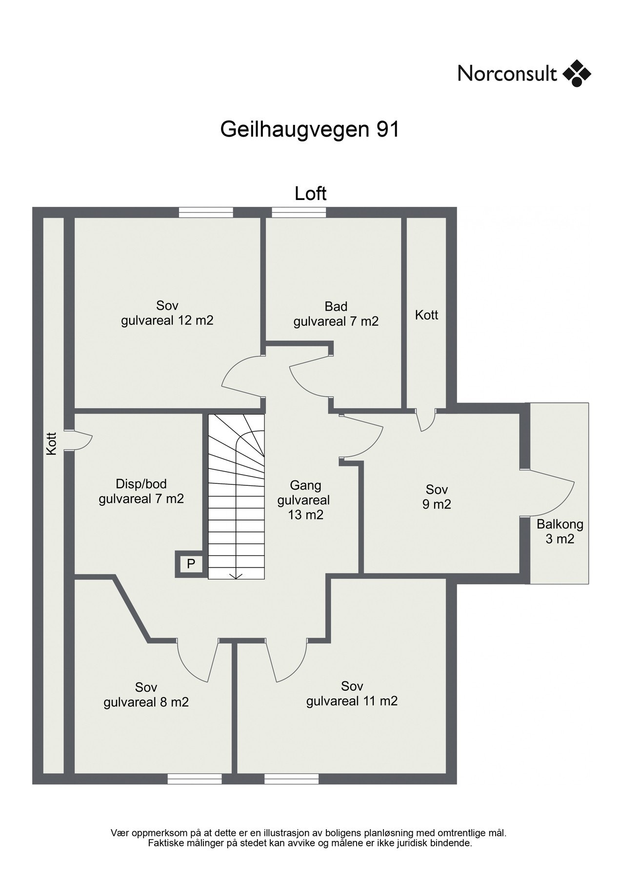 Planskisse loftsetasje. Galleribilde