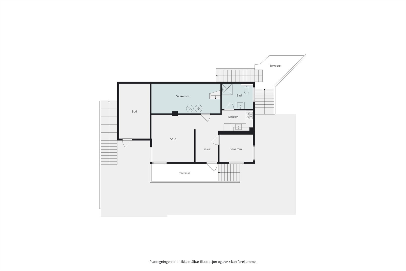 Plantegning u. etg. Galleribilde