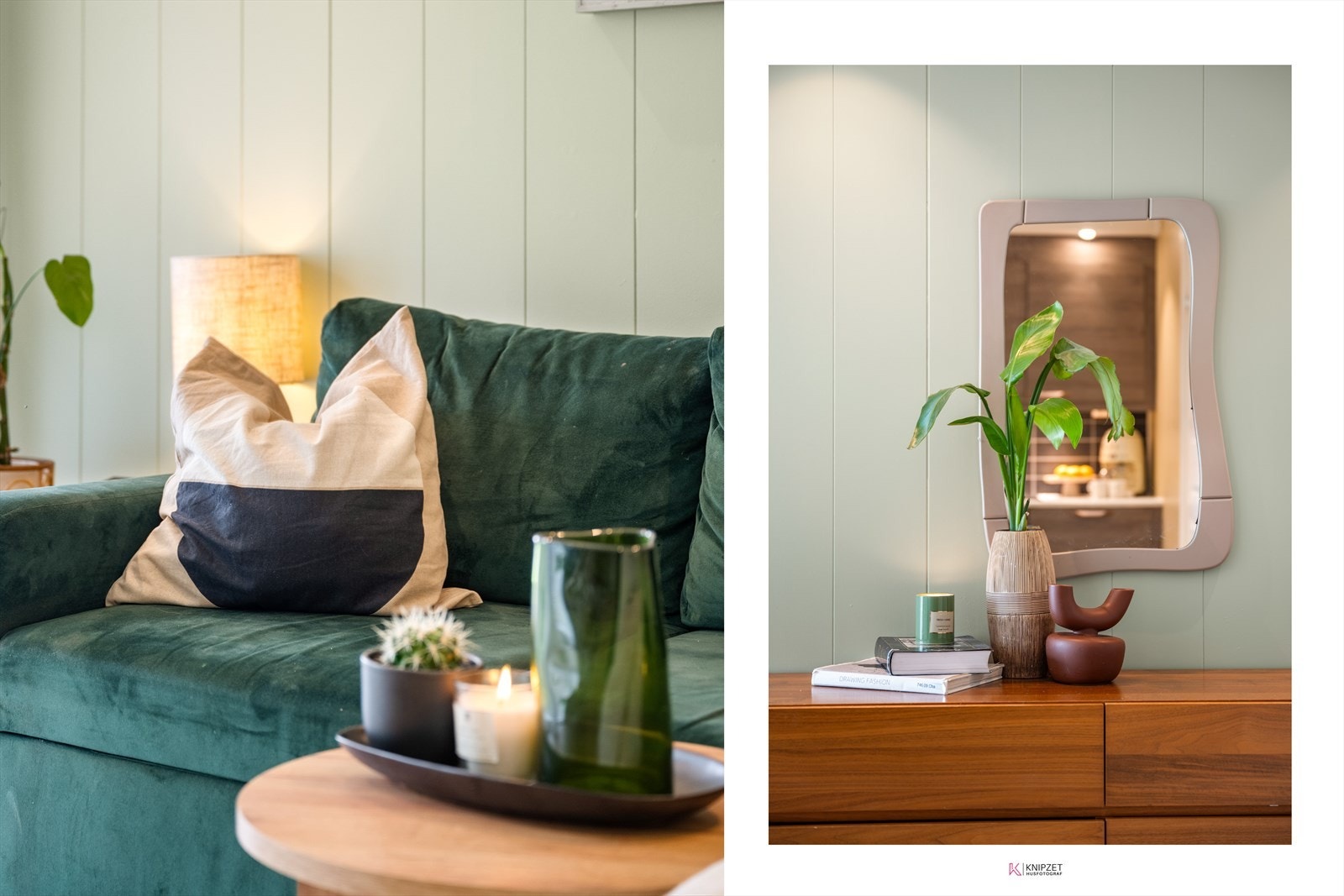 Malte panelplater på veggene gir et moderne og stilrent uttrykk. Galleribilde