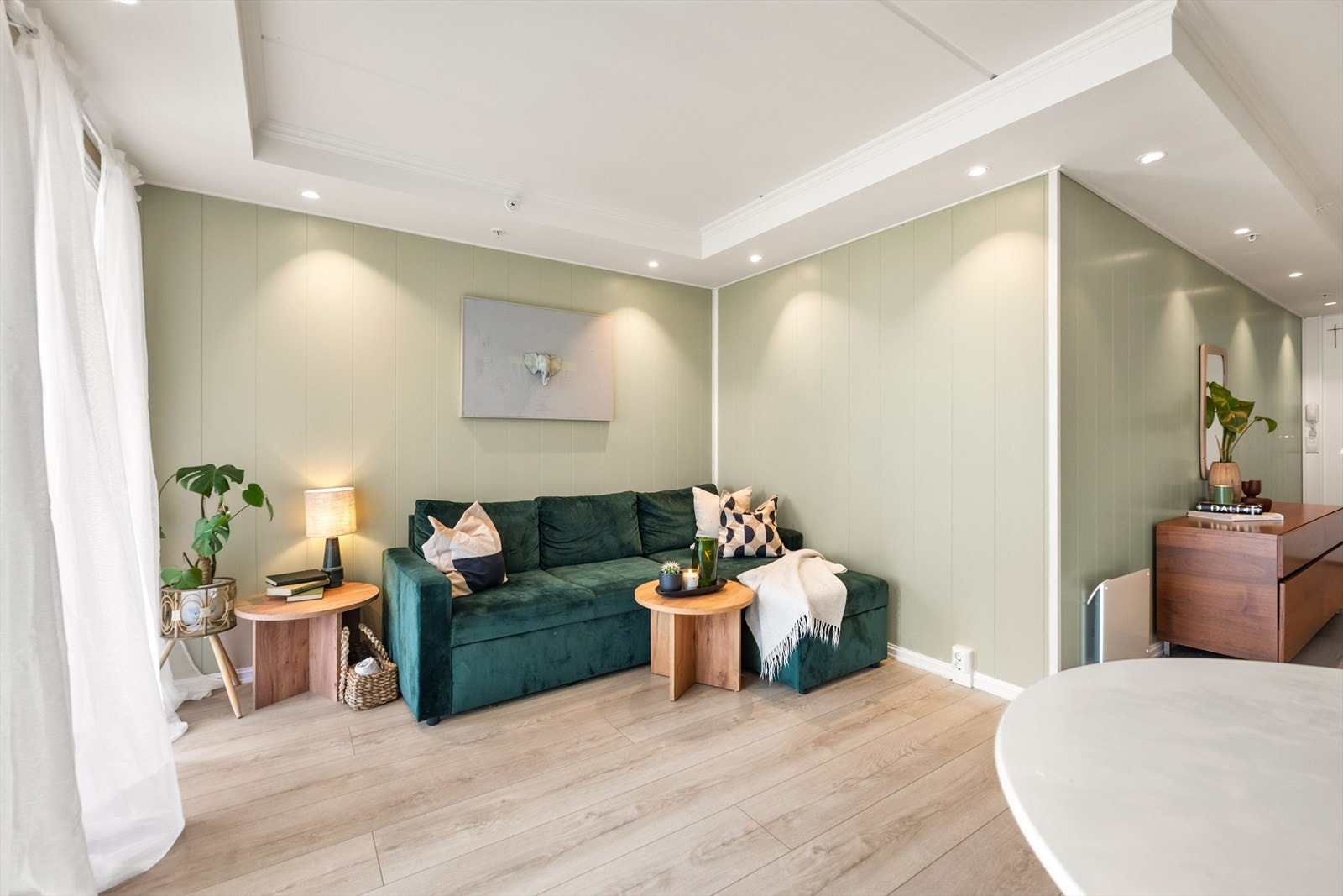 Leiligheten er utstyrt med sprinkleranlegg for økt sikkerhet. Galleribilde