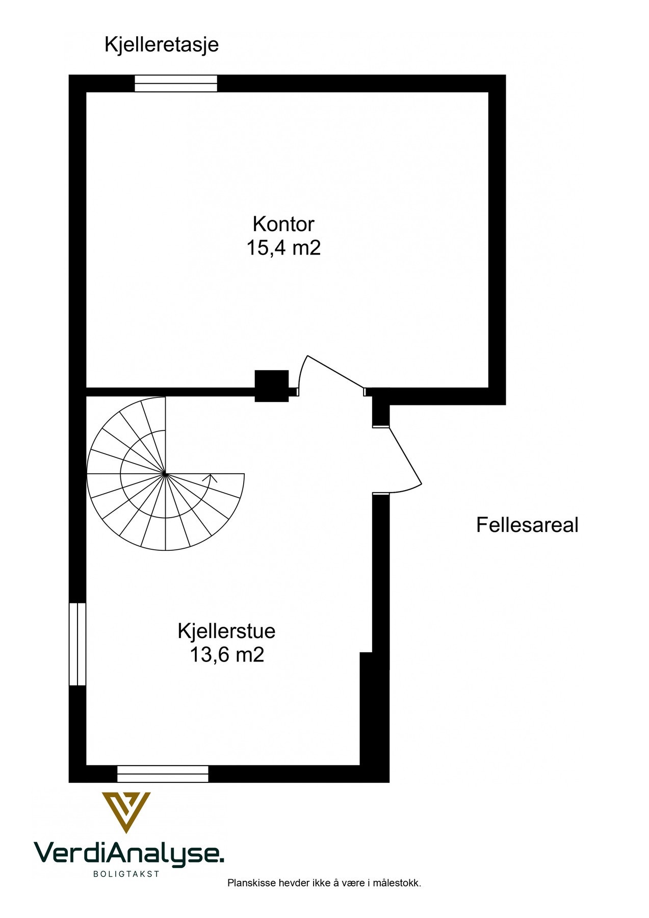 Planskisse kjeller. Galleribilde