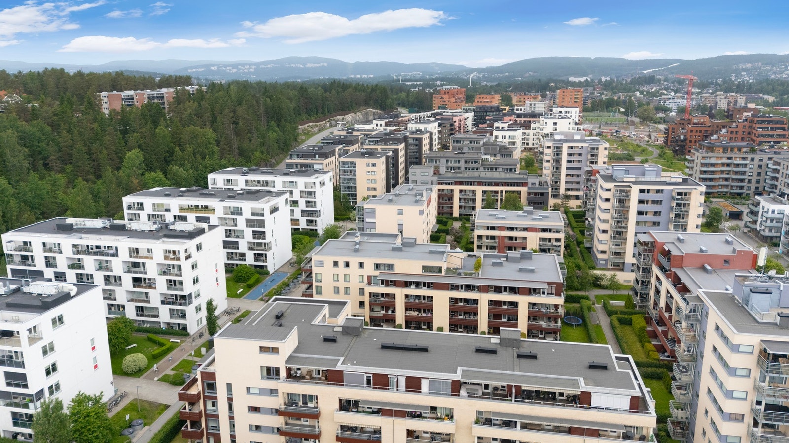 Oversiktsbilde over nabolaget i Skårer-/Triadenområdet Galleribilde