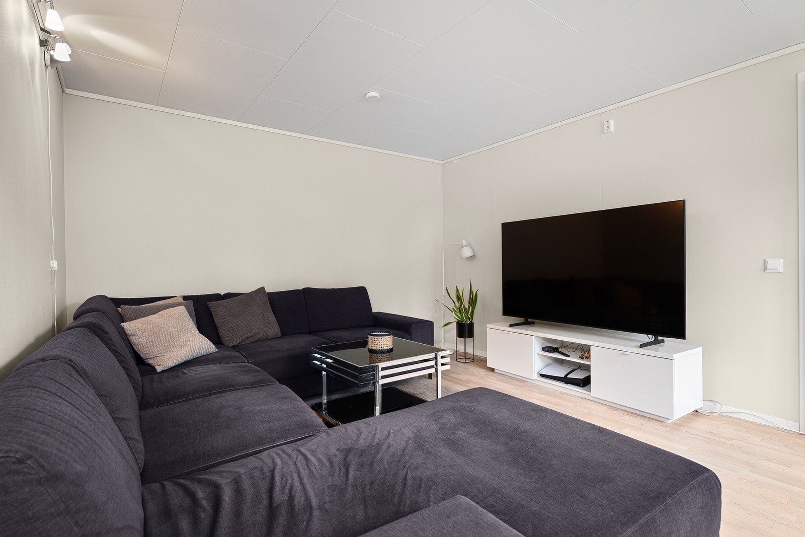 Stuen har gode møbleringsmuligheter med plass til stor sofagruppe. Galleribilde