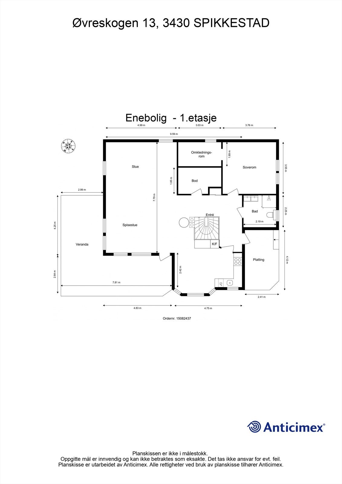 Plantegning 1. etasje Galleribilde