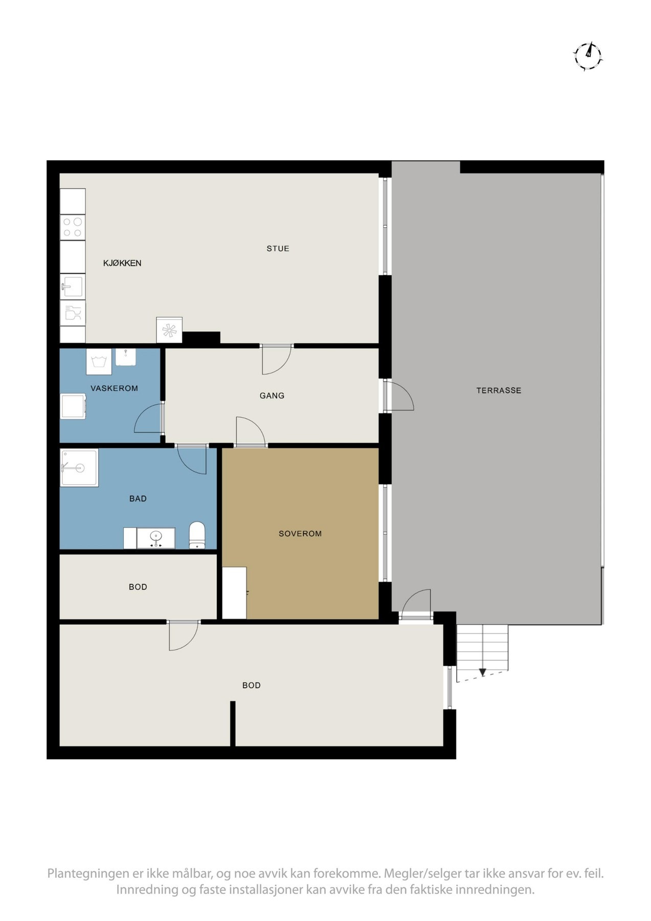 Plantegning sokkeletasje (utleieleilighet). Galleribilde