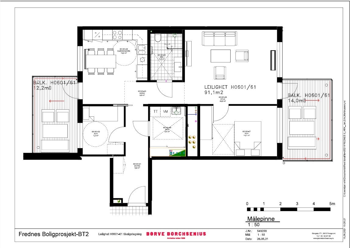 Leiligheten har en arealeffektiv planløsning med to soverom, romslig stue og to balkonger. Galleribilde