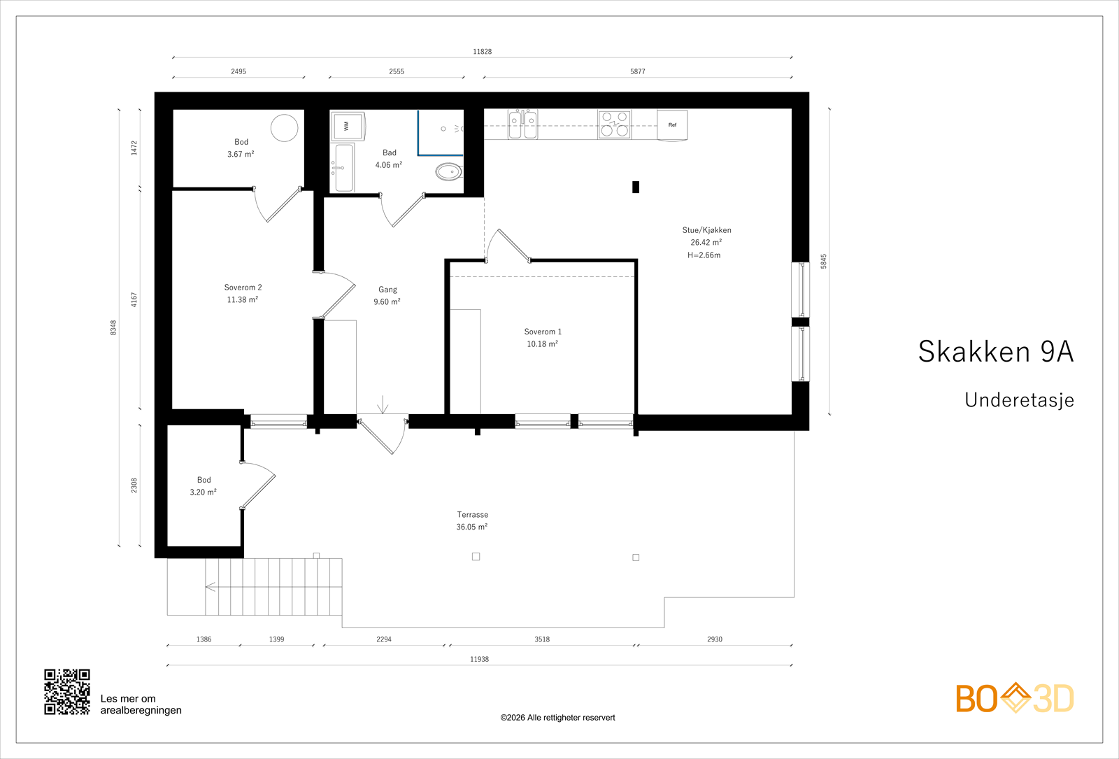 Plantegning for leiligheten Galleribilde