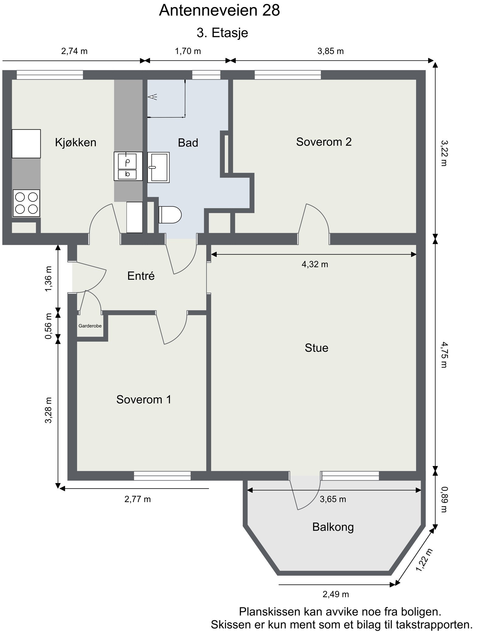 Leiligheten disponerer god lagringsplass i 2 kjellerboder på ca. 3,23 m² og 3,15 m² samt loftsbod med et gulvareal på ca. 11,6 m² med skråtak. Galleribilde