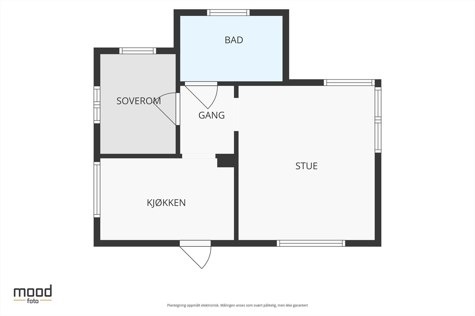 Planskisse som viser en potensiell rominndeling dersom fritidsboligen oppgraderes | Galleribilde
