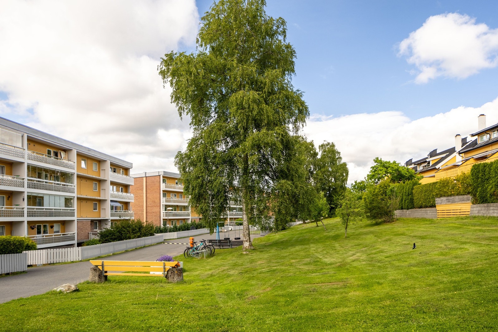 Borettslaget har store, grønne fellesarealer. Galleribilde