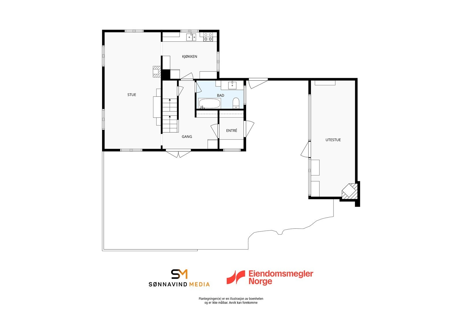 Plantegning 1. etasje Galleribilde